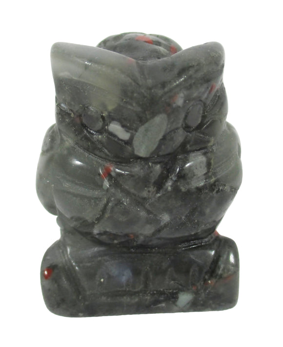 Bloodstone Owl | Crystal Carvings | Carved Crystal Animals