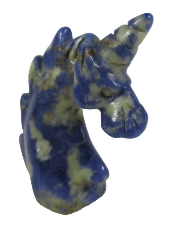Sodalite Unicorn Head | Crystal Carvings | Carved Crystal Animals