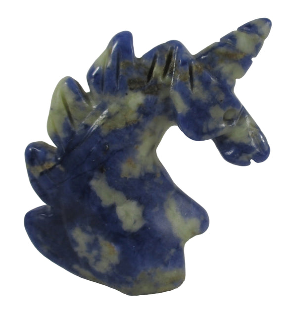 Sodalite Unicorn Head | Crystal Carvings | Carved Crystal Animals