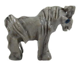Grey Soapstone Horse (Small) | Crystal Carvings | Carved Crystal Animals