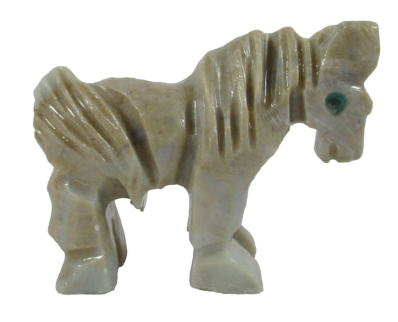 Grey Soapstone Horse (Small) | Crystal Carvings | Carved Crystal Animals