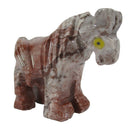 Pink Grey Soapstone Horse (Small) | Crystal Carvings | Carved Crystal Animals