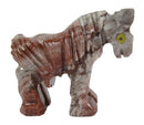 Pink Grey Soapstone Horse (Small) | Crystal Carvings | Carved Crystal Animals