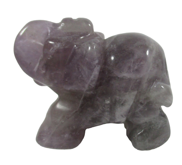 Chevron Amethyst Elephant | Crystal Carvings | Carved Crystal Animals