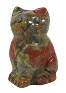 Unakite Cat | Crystal Carvings | Carved Crystal Animals