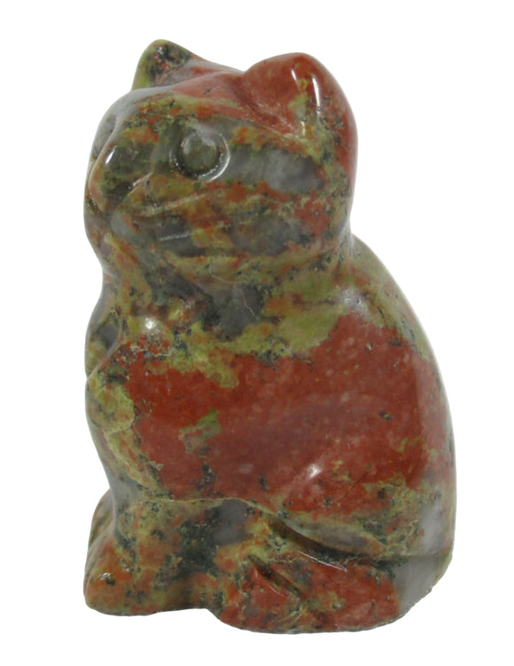 Unakite Cat | Crystal Carvings | Carved Crystal Animals