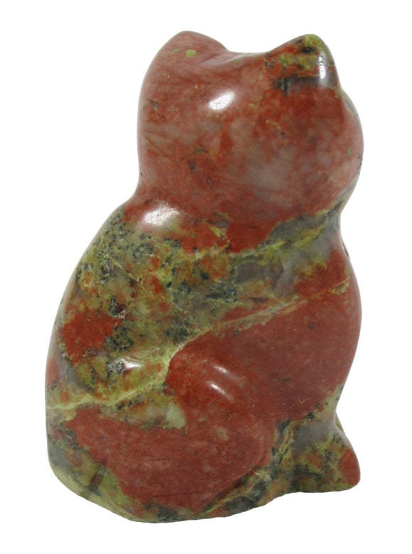 Unakite Cat | Crystal Carvings | Carved Crystal Animals