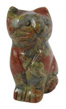 Unakite Cat | Crystal Carvings | Carved Crystal Animals
