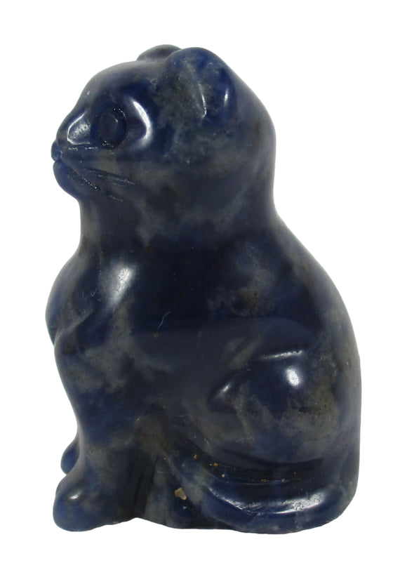 Sodalite Cat | Crystal Carvings | Carved Crystal Animals