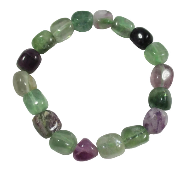 Rainbow Fluorite Pebble Bracelet | Crystal Jewellery | Gemstone Bracelets