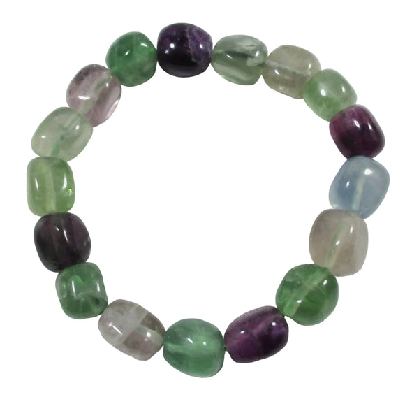 Rainbow Fluorite Pebble Bracelet | Crystal Jewellery | Gemstone Bracelets