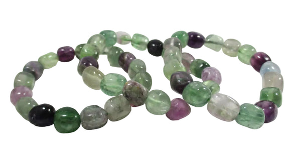 Rainbow Fluorite Pebble Bracelet | Crystal Jewellery | Gemstone Bracelets