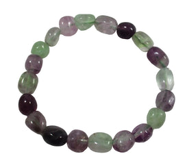 Rainbow Fluorite Pebble Bracelet | Crystal Jewellery | Gemstone Bracelets