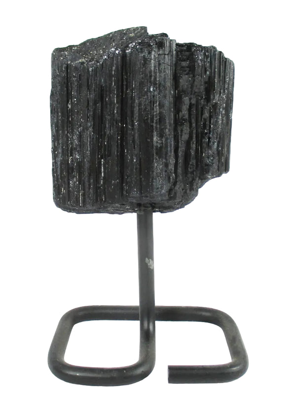 Black Tourmaline Rod Section on Stand | Natural Crystals | Raw Crystal Chunks