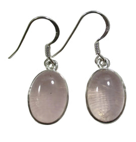 Rose Quartz Oval Earrings | Crystal Jewellery | Gemstone Earrings