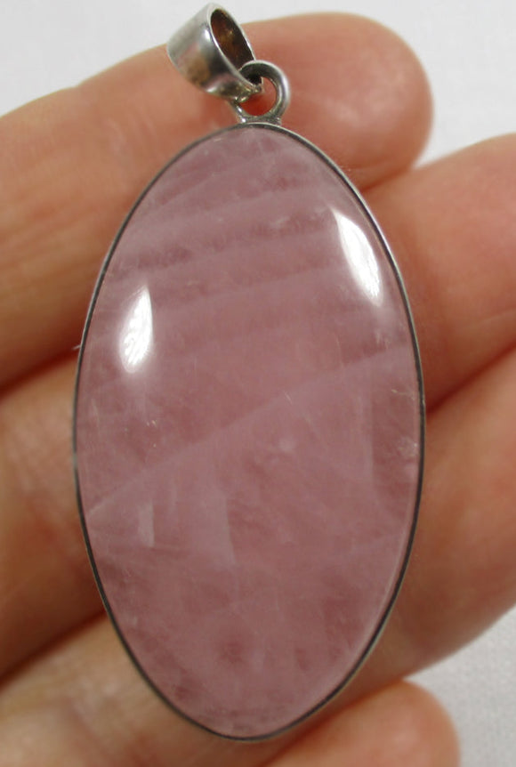 Rose Quartz Oval Pendant Large | Crystal Jewellery | Crystal Pendants