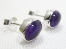 Oval Amethyst Stud Earrings | Crystal Jewellery | Gemstone Earrings