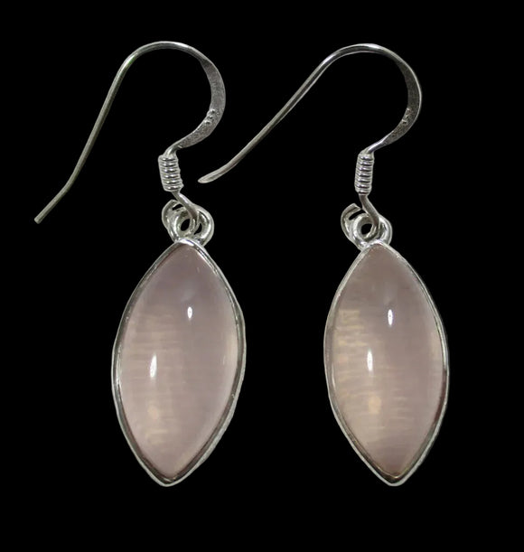 Rose Quartz Marquis Earrings | Crystal Jewellery | Gemstone Earrings