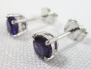 Faceted Amethyst Round Stud Earrings Small | Crystal Jewellery | Gemstone Earrings