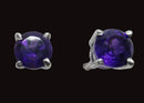 Faceted Amethyst Round Stud Earrings Small | Crystal Jewellery | Gemstone Earrings