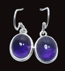Amethyst Oval Earrings | Crystal Jewellery | Gemstone Earrings