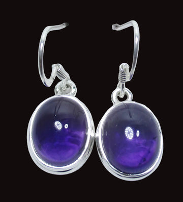Amethyst Oval Earrings | Crystal Jewellery | Gemstone Earrings