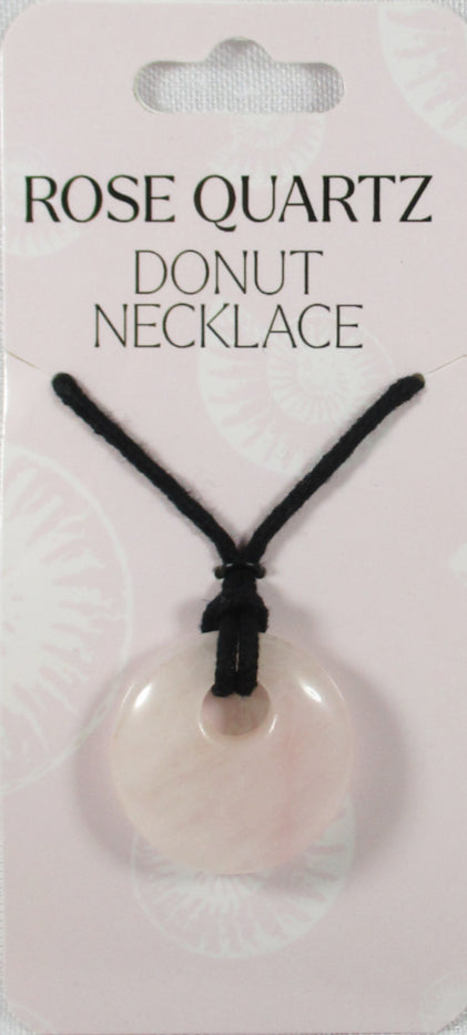 Rose Quartz Donut Necklace | Crystal Jewellery | Crystal Necklaces