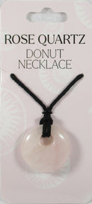 Rose Quartz Donut Necklace | Crystal Jewellery | Crystal Necklaces