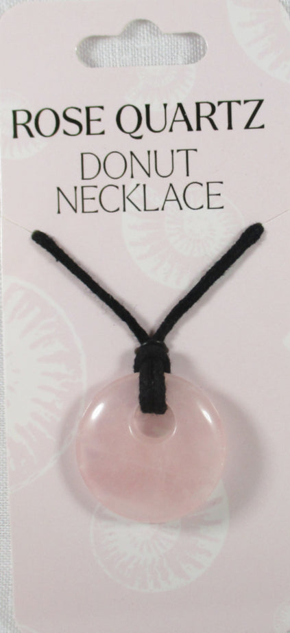 Rose Quartz Donut Necklace | Crystal Jewellery | Crystal Necklaces
