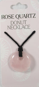 Rose Quartz Donut Necklace | Crystal Jewellery | Crystal Necklaces