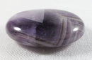 Chevron Amethyst Thick Thumb Stone | Cut & Polished Crystals | Polished Crystal Thumb Stones