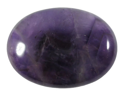 Chevron Amethyst Thick Thumb Stone | Cut & Polished Crystals | Polished Crystal Thumb Stones