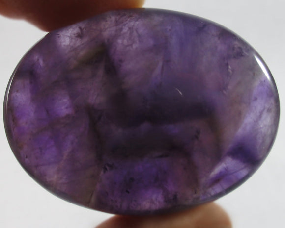 Chevron Amethyst Thick Thumb Stone | Cut & Polished Crystals | Polished Crystal Thumb Stones