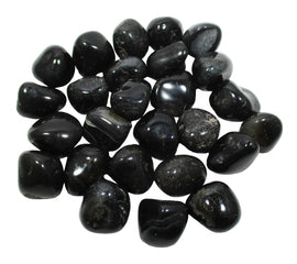 Rough Black Onyx Tumbles  (x3) | Cut & Polished Crystals | Polished Crystal Tumble Stones