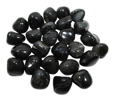 Rough Black Onyx Tumbles  (x3) | Cut & Polished Crystals | Polished Crystal Tumble Stones
