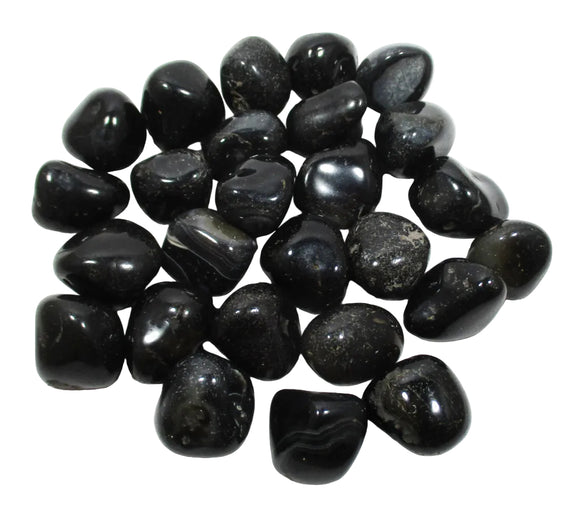 Rough Black Onyx Tumbles  (x3) | Cut & Polished Crystals | Polished Crystal Tumble Stones