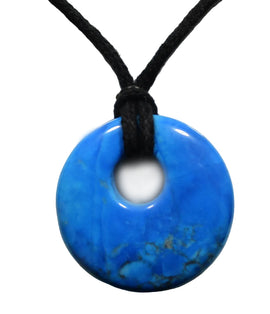 Turquoise Howlite Donut Necklace | Crystal Jewellery | Crystal Necklaces