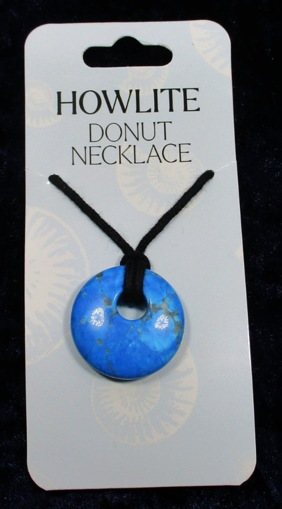 Turquoise Howlite Donut Necklace | Crystal Jewellery | Crystal Necklaces