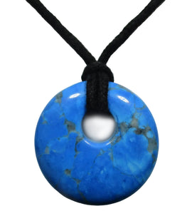 Turquoise Howlite Donut Necklace | Crystal Jewellery | Crystal Necklaces