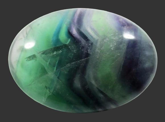 Rainbow Fluorite X Thick Palm Stone | Cut & Polished Crystals | Polished Crystal Palm Stones