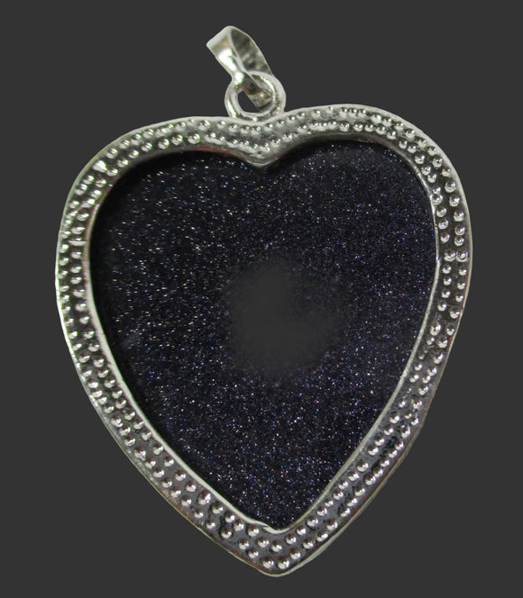Blue Goldstone Heart Pendant | Crystal Jewellery | Crystal Pendants