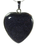 Blue Goldstone Heart Pendant | Crystal Jewellery | Crystal Pendants