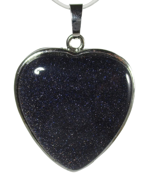 Blue Goldstone Heart Pendant | Crystal Jewellery | Crystal Pendants