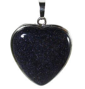 Blue Goldstone Heart Pendant | Crystal Jewellery | Crystal Pendants