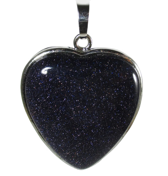 Blue Goldstone Heart Pendant | Crystal Jewellery | Crystal Pendants