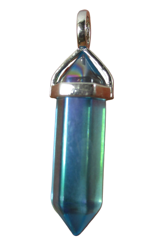 Aqua Aura Quartz Point Pendant | Crystal Jewellery | Point Pendants