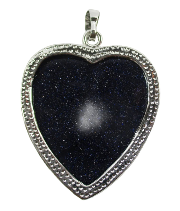 Blue Goldstone Heart Pendant | Crystal Jewellery | Crystal Pendants