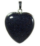Blue Goldstone Heart Pendant | Crystal Jewellery | Crystal Pendants