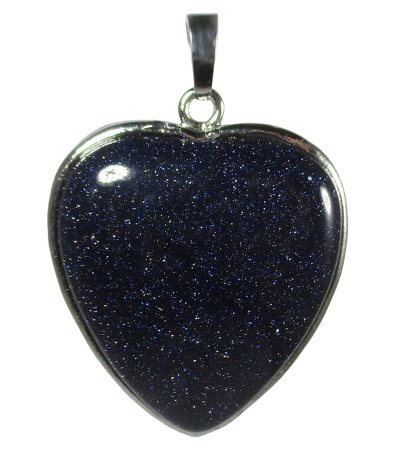 Blue Goldstone Heart Pendant | Crystal Jewellery | Crystal Pendants