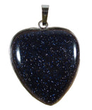 Blue Goldstone Heart Pendant | Crystal Jewellery | Crystal Pendants